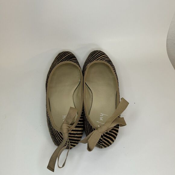 French Sole FS/NY Flats Taupe Black Stripe w/ Bows Style: GALE Womens Sz 11 - Picture 6 of 11